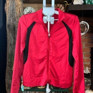 Stylish Red and Black Women's Bomber Jacket
